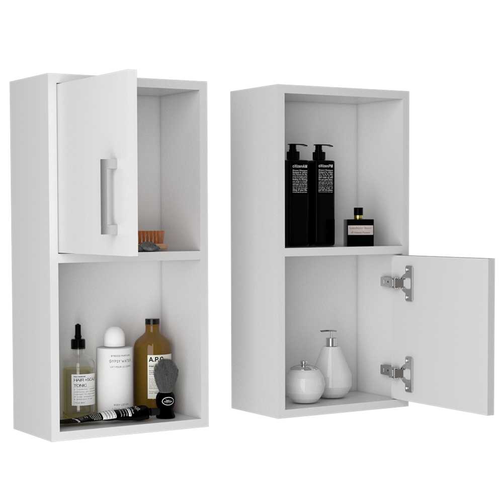 Set x 2 Gabinetes de Baño Rectangular Bath Blanco 30x30cm sin Espejo y con Dos Puertas - Muebles para Baño | Bylmo