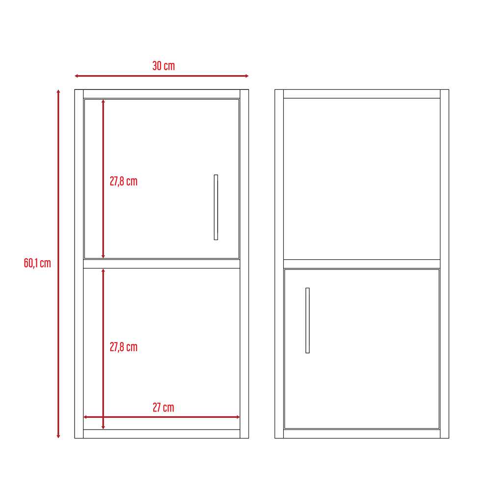 Set x 2 Gabinetes de Baño Rectangular Bath Blanco 30x30cm sin Espejo y con Dos Puertas - Muebles para Baño | Bylmo