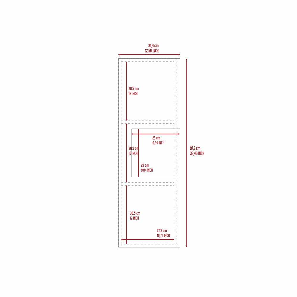 Gabinete de Baño Rectangular Nova Blanco 32x98cm sin Espejo y con Una Puerta - Muebles para Baño | Bylmo