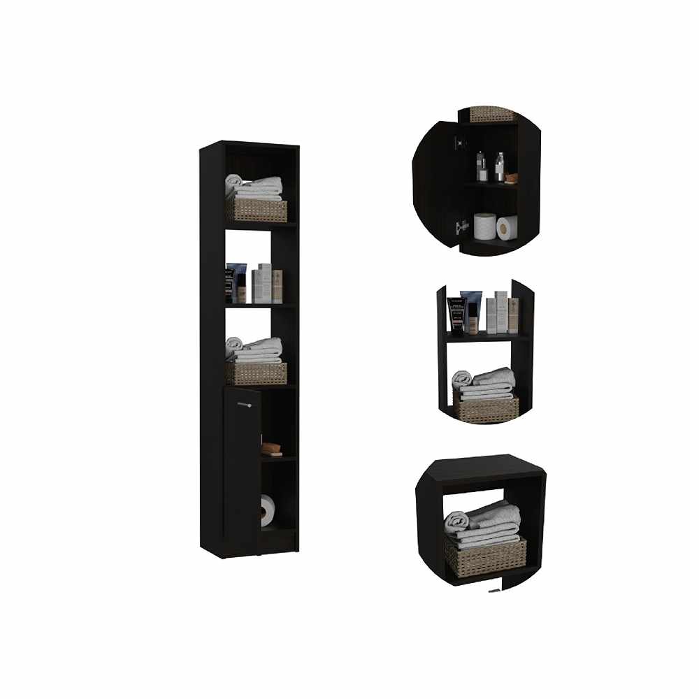 Mueble Auxiliar Practice Wengue 33x162cm sin Cajones y con Dos Entrepaños - Muebles para Baño | Bylmo