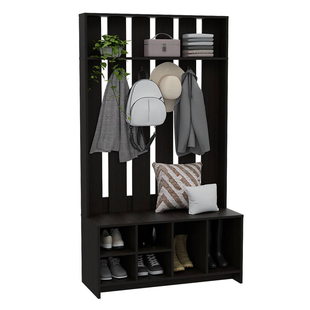 Mueble Recibidor Beijing Wengue 96 cm con Zapatero - Bifes | Bylmo