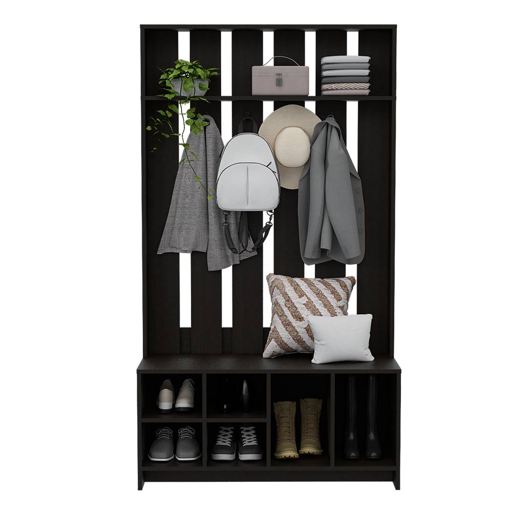 Mueble Recibidor Beijing Wengue 96 cm con Zapatero - Bifes | Bylmo