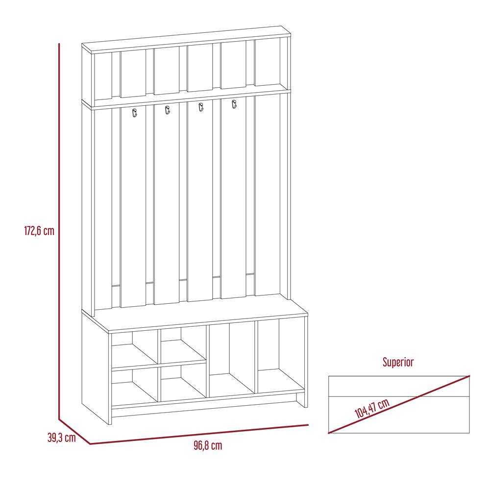 Mueble Recibidor Beijing Wengue 96 cm con Zapatero - Bifes | Bylmo