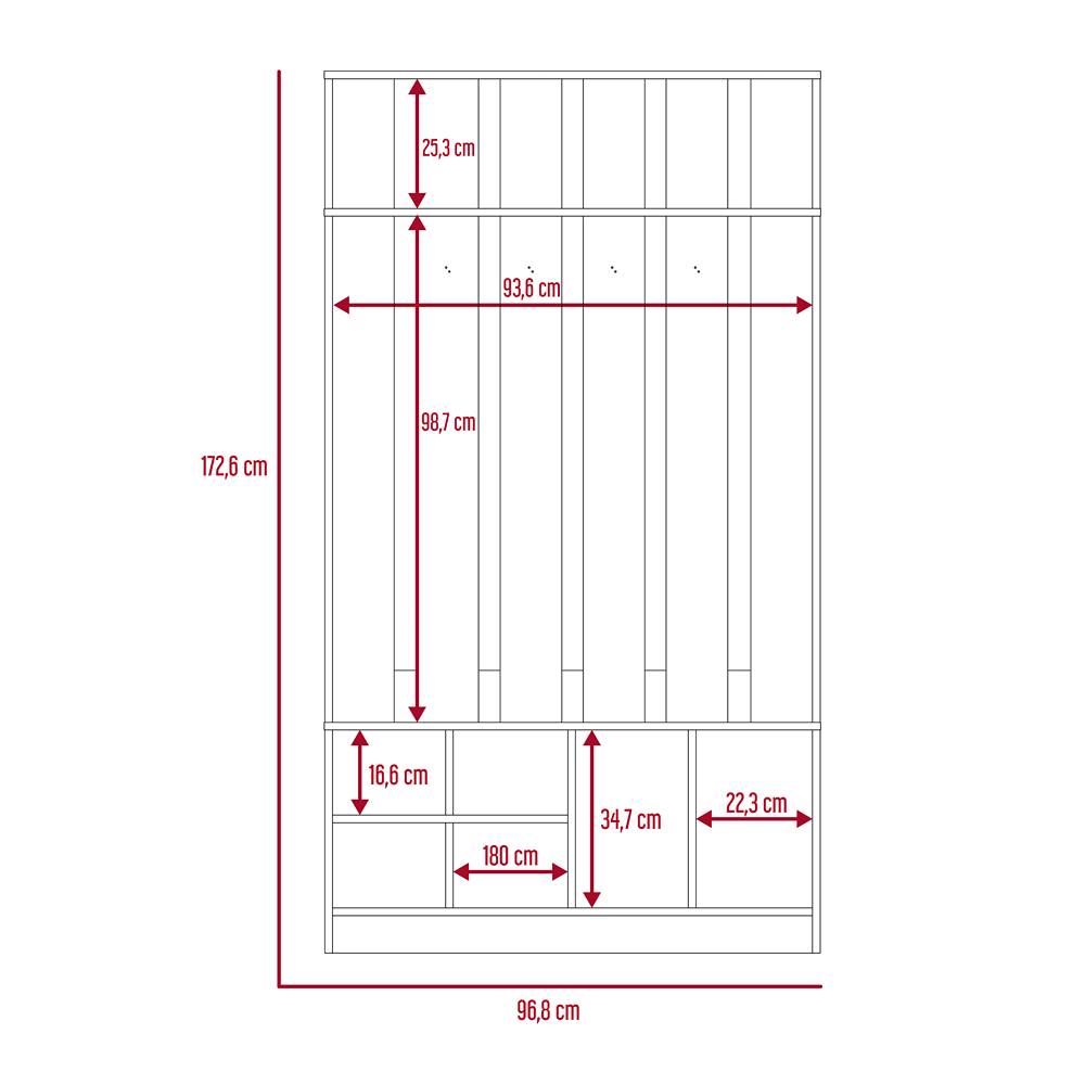 Mueble Recibidor Beijing Wengue 96 cm con Zapatero - Bifes | Bylmo