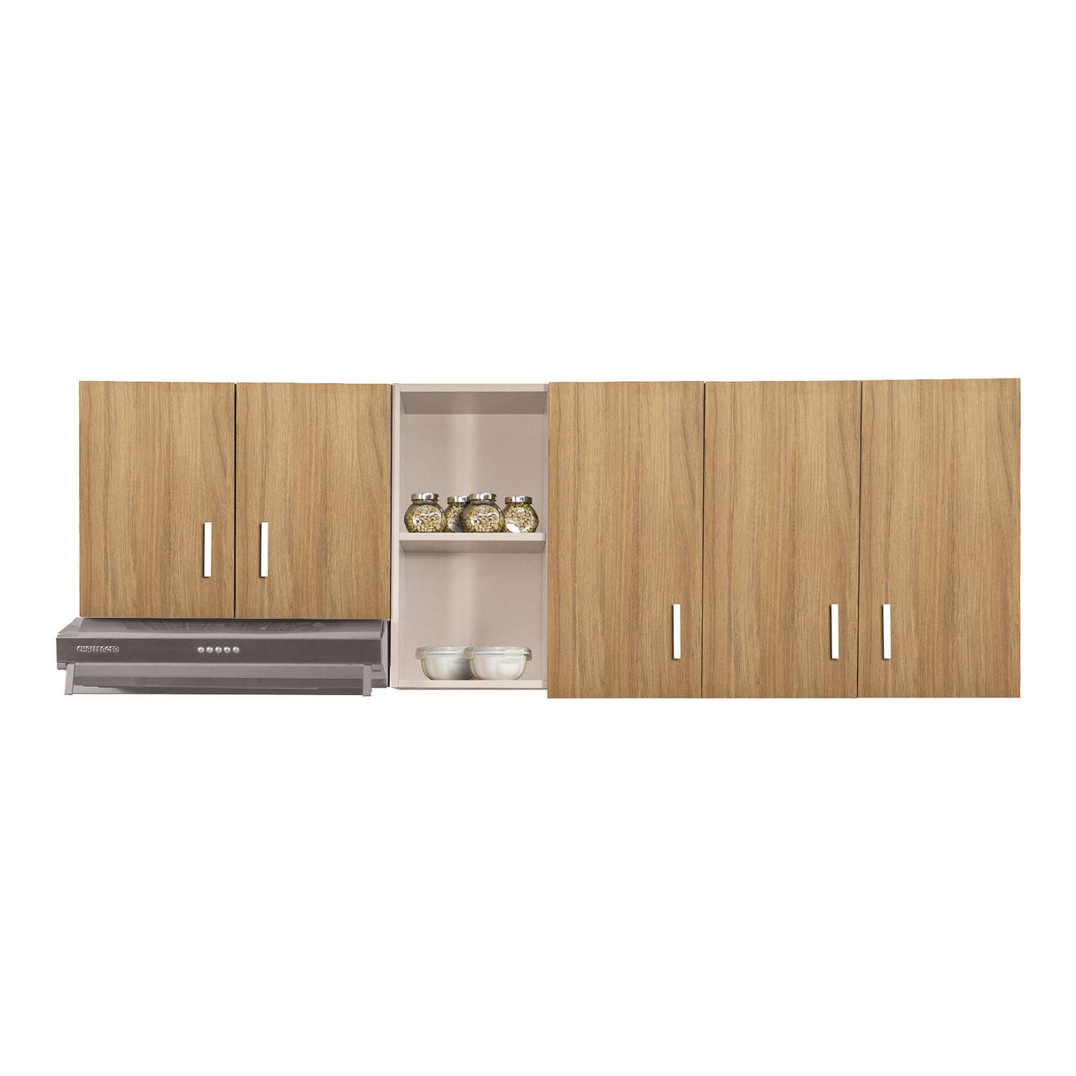 Mueble Superior con Cinco Puertas Snow Amber 180 cm - Cocinas | Bylmo