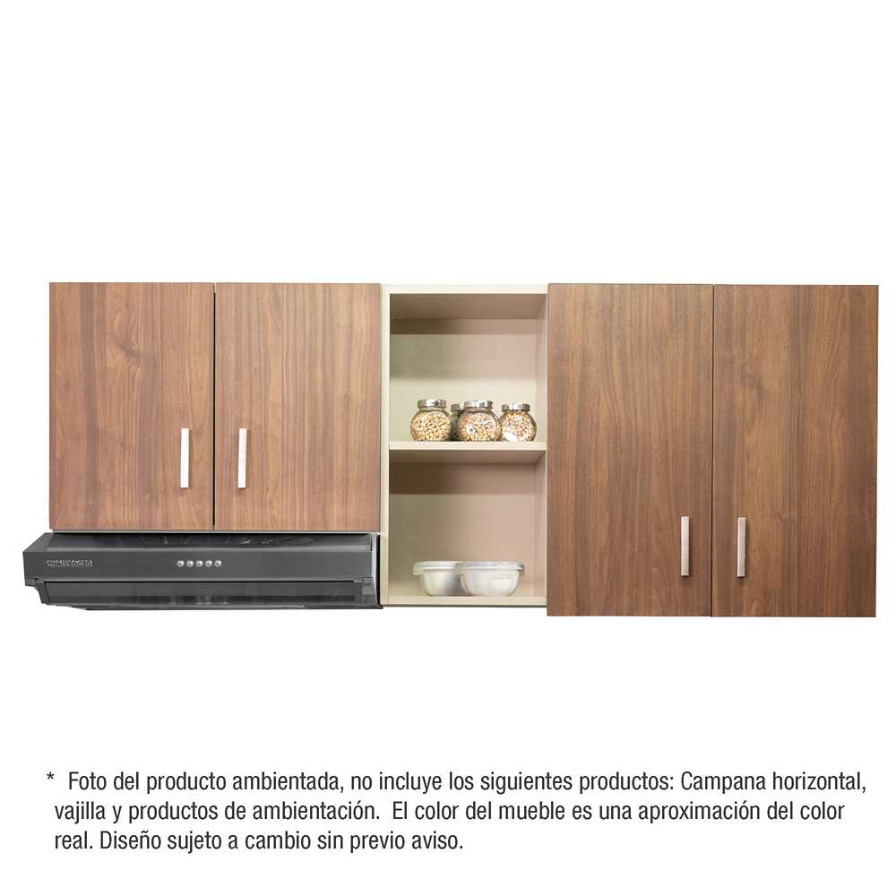 Mueble Superior con Cuatro Puertas Nyer Dark 150 cm - Muebles Superiores | Bylmo