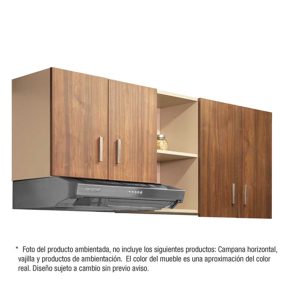 Mueble Superior con Cuatro Puertas Nyer Dark 150 cm - Muebles Superiores | Bylmo