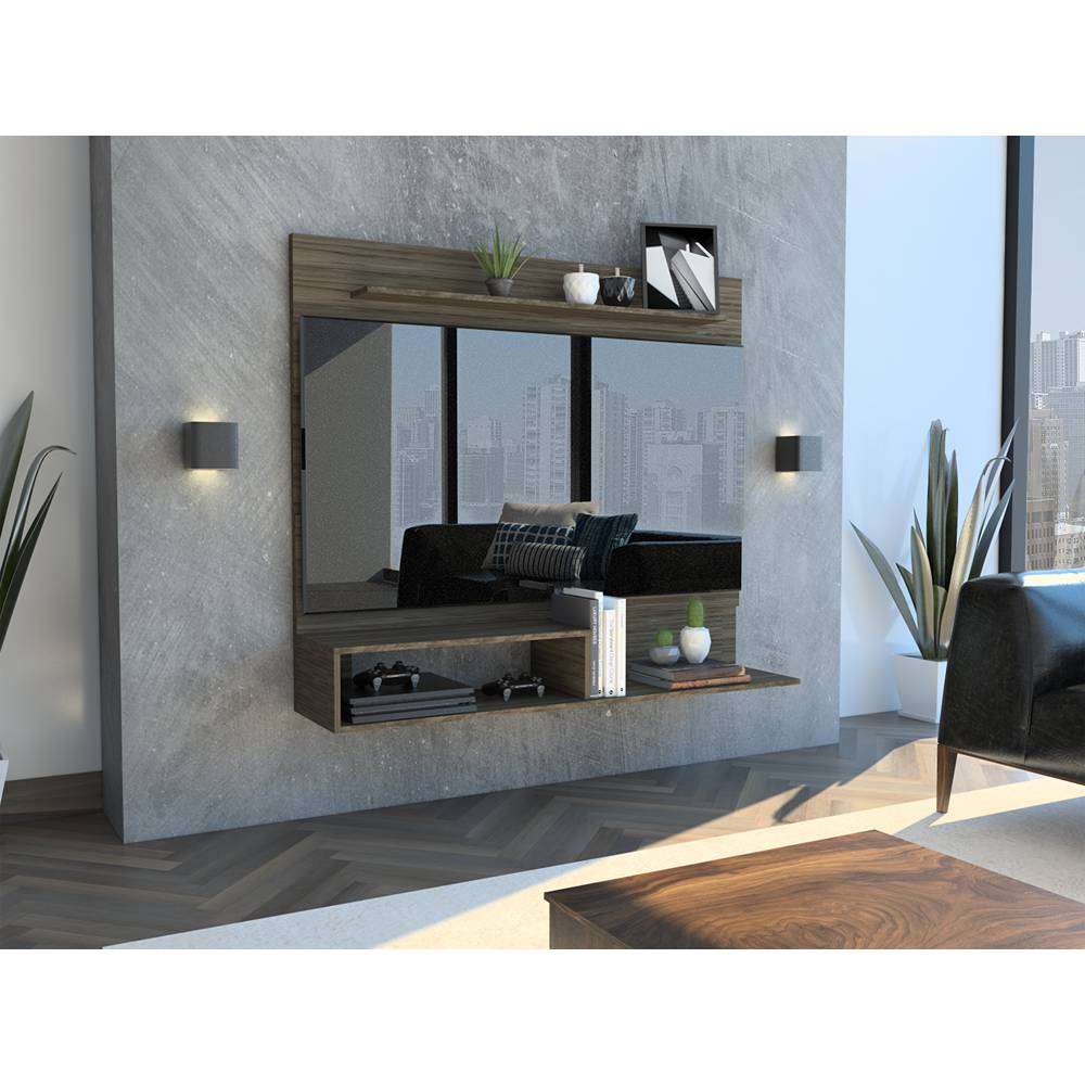 Panel de TV Beijint Coñac 140x120cm Para TV Hasta 55 Pulgadas sin Cajones - Muebles para TV | Bylmo