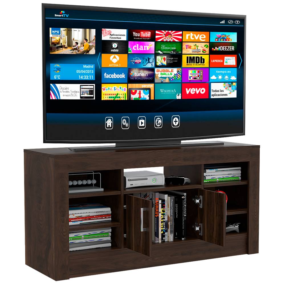 Rack de TV Romanzino Habano 121.6x60.3cm Para TV Hasta 50 Pulgadas con Un Cajón - Muebles para TV | Bylmo