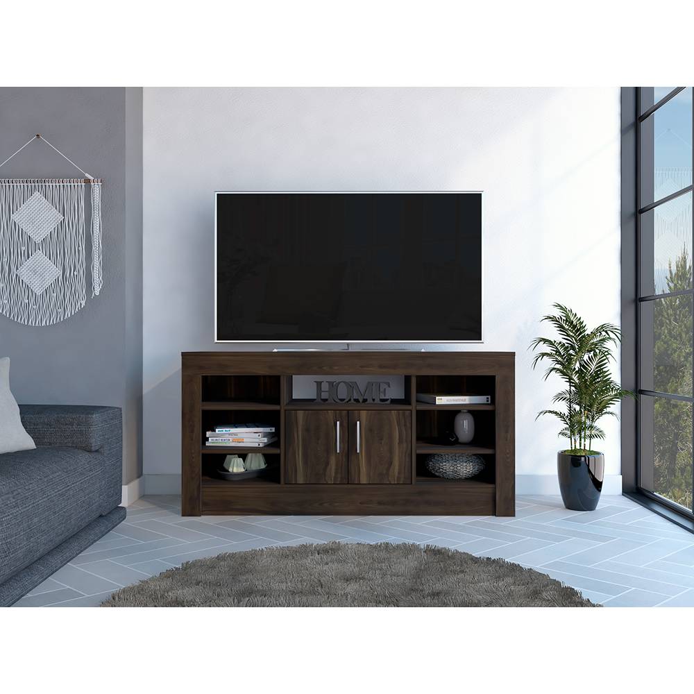 Rack de TV Romanzino Habano 121.6x60.3cm Para TV Hasta 50 Pulgadas con Un Cajón - Muebles para TV | Bylmo