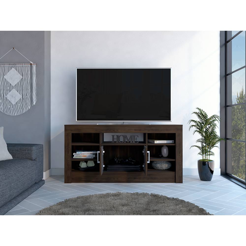 Rack de TV Romanzino Habano 121.6x60.3cm Para TV Hasta 50 Pulgadas con Un Cajón - Muebles para TV | Bylmo