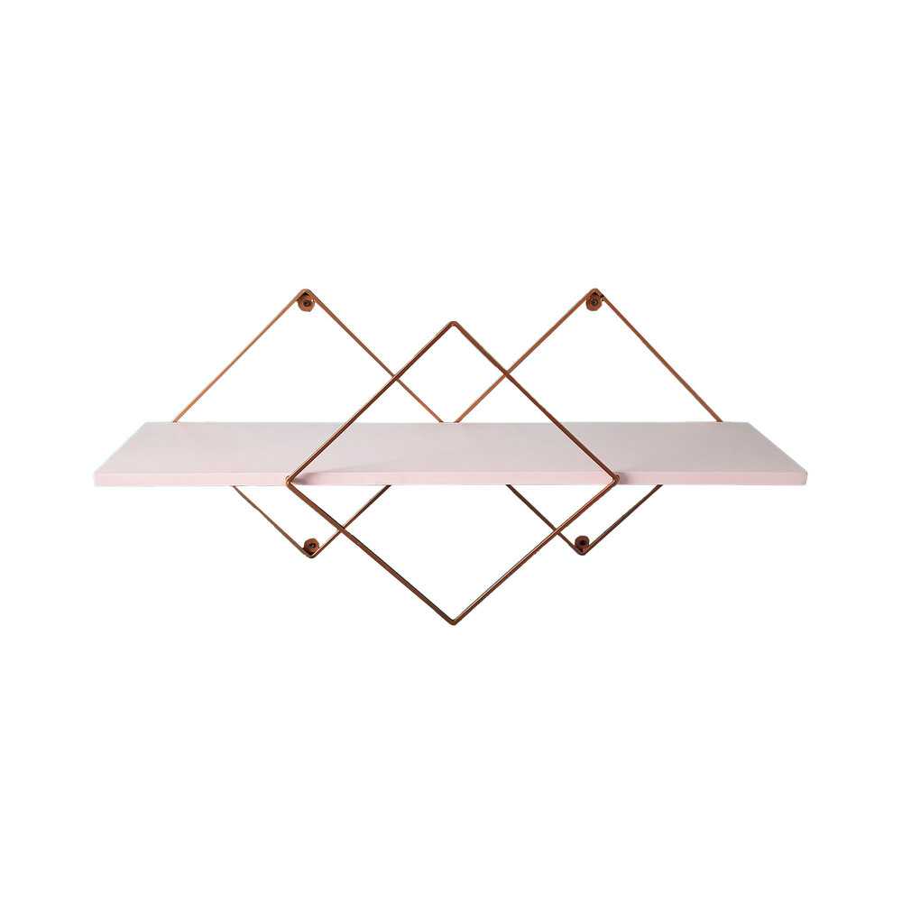 Repisa Dorado y Blanco 80x0.1cm Rectangular con Un Entrepaño - Repisas y Percheros | Bylmo