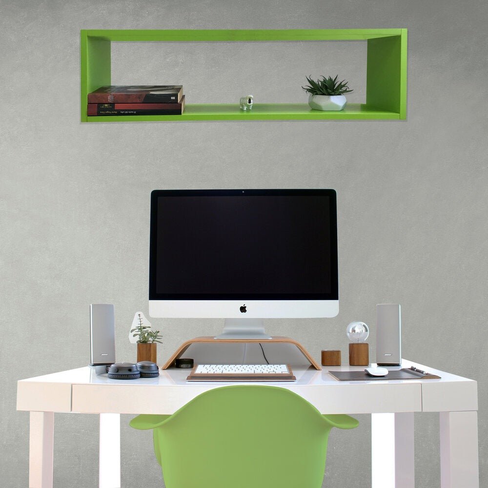 Repisa Verde 83 cm Rectangular Flotante - Repisas y Percheros | Bylmo