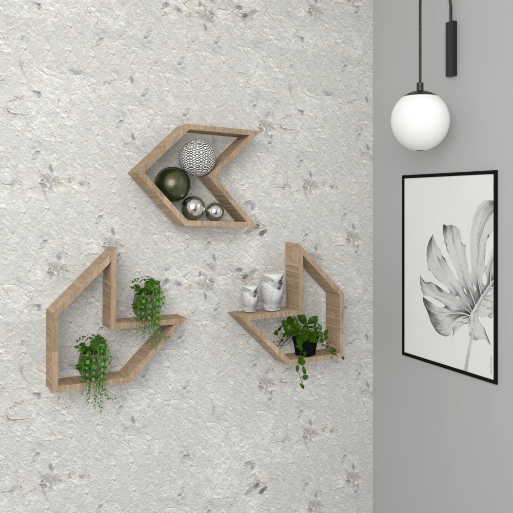 Set de 3 Repisas Saeta Rovere 37 cm - Repisas y Percheros | Bylmo