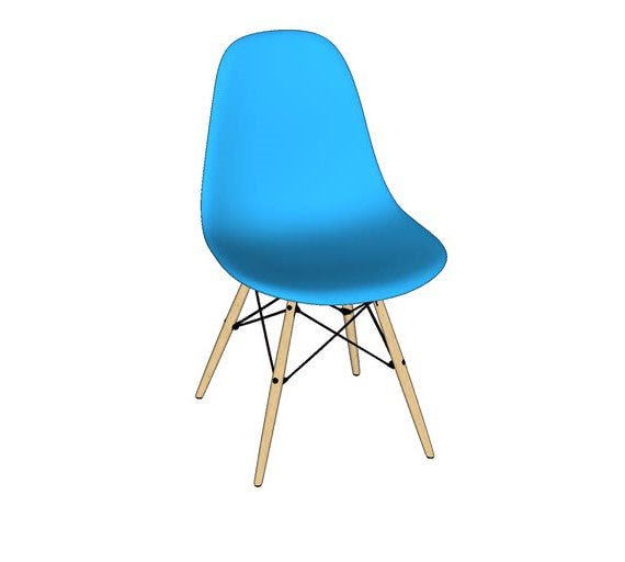 Silla Eames Azul Aguamarina 40x85cm Asiento Cuadrado con Espaldar - Sillas y Butacos | Bylmo
