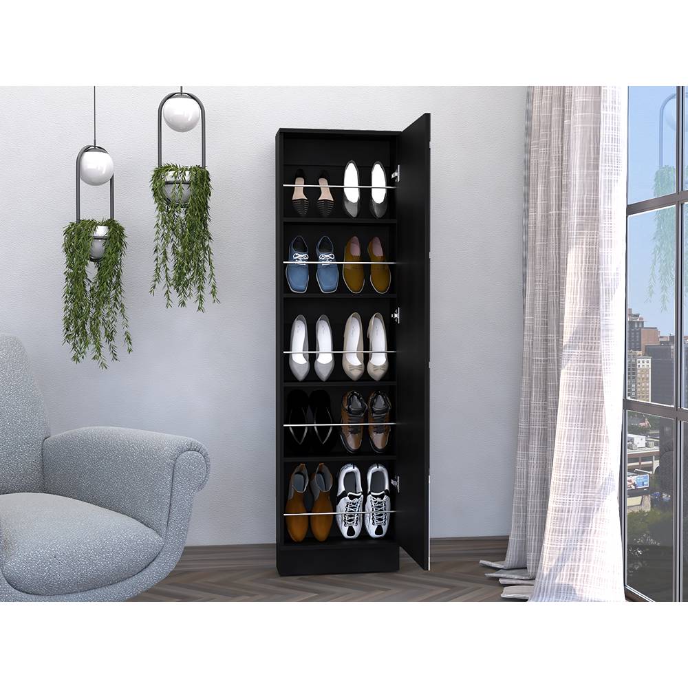 Zapatero Leto Wengue 47x170cm Vertical de Cinco Niveles para Diez pares de Zapatos - Closets | Bylmo