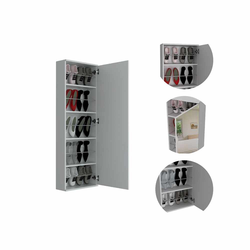 Zapatero Muvi Blanco 47x138cm Vertical de Cinco Niveles para Diez pares de Zapatos - Zapateros | Bylmo