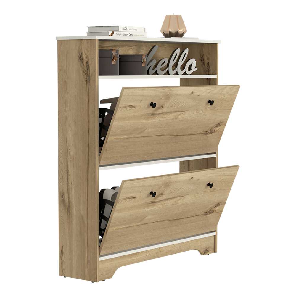 Zapatero Bi Color Duna 100x116.2cm Horizontal de Dos Niveles para Seis pares de Zapatos - Zapateros | Bylmo