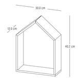 Repisa Flotante Madera Natural y Blanco Poro 30x40cm Triangular Casita - REPISAS | Bylmo