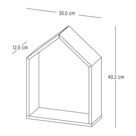 Repisa Flotante Madera Natural y Blanco Poro 30x40cm Triangular Casita - REPISAS | Bylmo