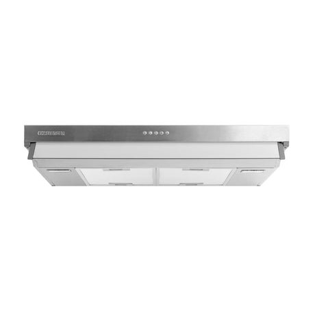 Campana Challenger Horizontal Plateado 75.5x13cm 110 Voltios de Tres Velocidades y con Filtro de Carbón - CAMPANAS Y EXTRACTORES | Bylmo