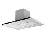 Campana Extractora Isla Challenger Plateado y Negro 90.8x44.5cm 110 Voltios de Tres Velocidades con Pantalla Digital y con Filtro de Carbón - CAMPANAS Y EXTRACTORES | Bylmo