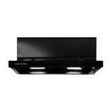 Campana Challenger Horizontal Negro 60x19.5cm 110 Voltios de Tres Velocidades y con Filtro de Carbón - CAMPANAS Y EXTRACTORES | Bylmo