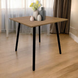 Comedor Look Amaretto y Negro 90x75cm Cuadrado de Cuatro Puestos y sin Sillas - Comedores | Bylmo