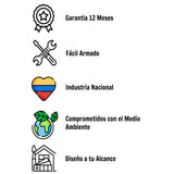 Comedor Look Amaretto y Negro 90x75cm Cuadrado de Cuatro Puestos y sin Sillas - Comedores | Bylmo