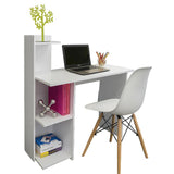 Combo Escritorio y Silla King Blanco 120x120cm sin Cajones y con Organizador de Libros - Escritorios y Archivadores | Bylmo
