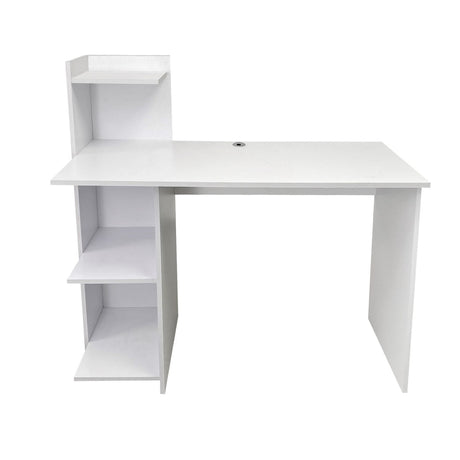 Combo Escritorio y Silla King Blanco 120x120cm sin Cajones y con Organizador de Libros - Escritorios y Archivadores | Bylmo