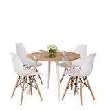 Comedor Like Vienes y Blanco 90x75cm Circular de Cuatro Puestos y con Cuatro Sillas - Comedores | Bylmo