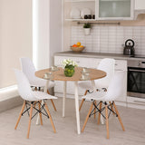 Comedor Like Vienes y Blanco 90x75cm Circular de Cuatro Puestos y con Cuatro Sillas - Comedores | Bylmo