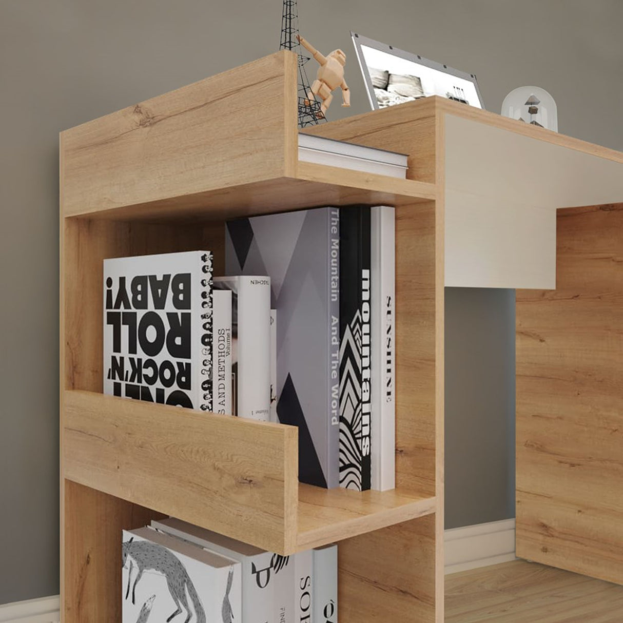 Escritorio Shelf Duna 100x73cm sin Cajones y con Organizador de Libros - Escritorios y Archivadores | Bylmo