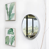 Espejo de Pared Plata 40x40cm Redondo con Marco Metalico - ESPEJOS DE PARED | Bylmo