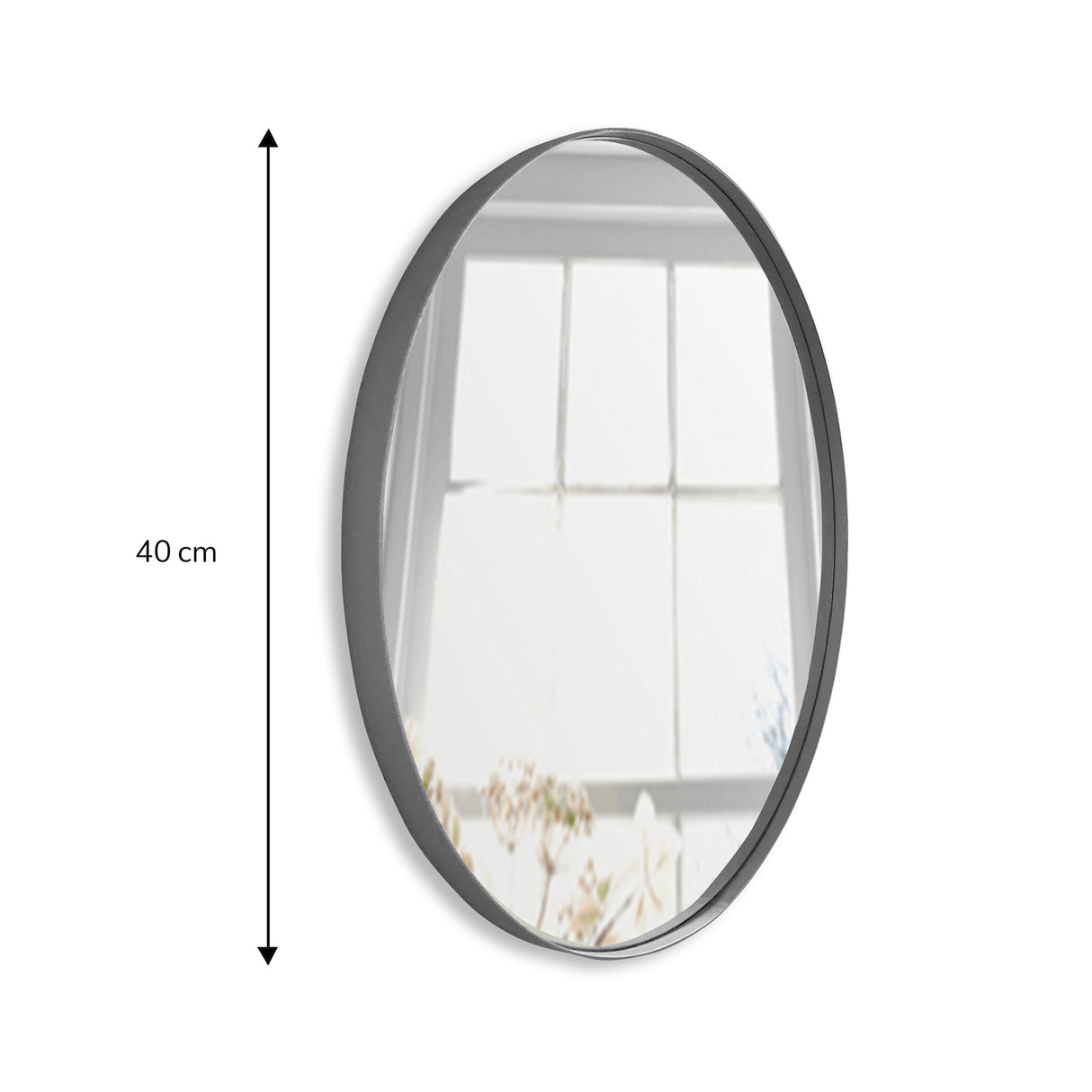 Espejo de Pared Osaka Plata 40x40cm Redondo con Marco Metalico - ESPEJOS DE PARED | Bylmo