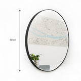 Espejo de Pared Negro 60x60cm Redondo con Marco Metalico - ESPEJOS DE PARED | Bylmo