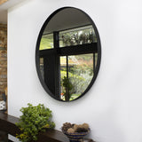 Espejo de Pared Negro 60x60cm Redondo con Marco Metalico - ESPEJOS DE PARED | Bylmo