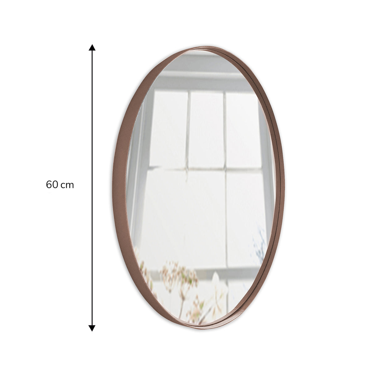 Espejo de Pared Osaka Cobre 60x60cm Redondo con Marco Metalico - ESPEJOS DE PARED | Bylmo
