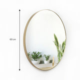 Espejo de Pared Dorado 60x60cm Redondo con Marco Metalico - ESPEJOS DE PARED | Bylmo