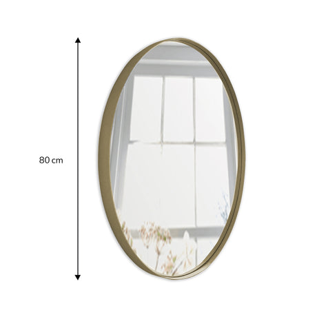 Espejo de Pared Osaka Dorado 80x80cm Redondo con Marco Metalico - ESPEJOS DE PARED | Bylmo