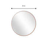 Espejo de Pared Osaka Cobre 80x80cm Redondo con Marco Metalico - ESPEJOS DE PARED | Bylmo