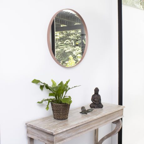 Espejo de Pared Osaka Cobre 80x80cm Redondo con Marco Metalico - ESPEJOS DE PARED | Bylmo