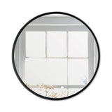 Espejo de Pared Osaka Negro 80x80cm Redondo con Marco Metalico - ESPEJOS DE PARED | Bylmo