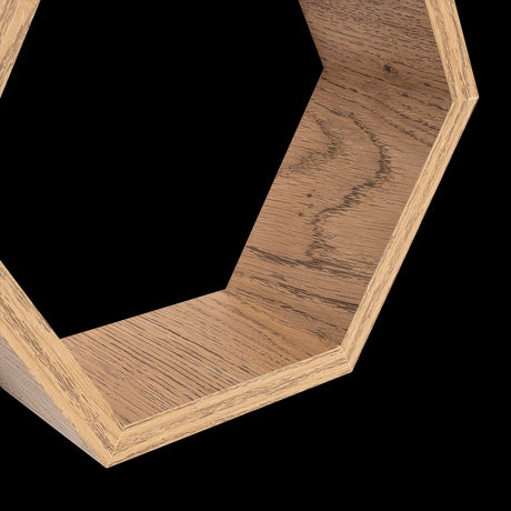 Set de 3 Repisas Hades Beige Claro 25x8cm Hexagonal con Tres Entrepaños - REPISAS | Bylmo