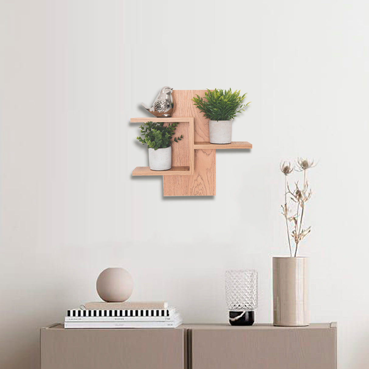 Repisa Molino Beige Claro 40x9.5cm Rectangular con Tres Entrepaños - REPISAS | Bylmo