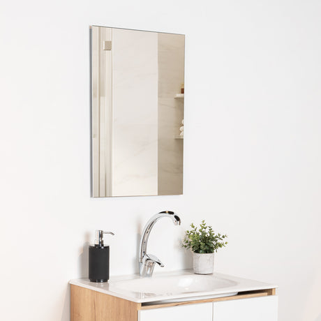Espejo de Baño Bolonia Plateado 40x60cm Rectangular con Biselado - Espejos de Baño | Bylmo