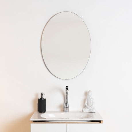 Espejo de Baño Napoli Plateado 45x60cm Ovalado con Biselado - Espejos de Baño | Bylmo