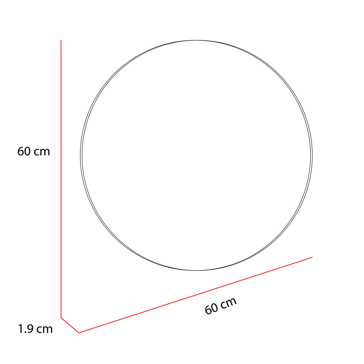 Espejo de Baño Salerno Plateado 60x60cm Redondo con Biselado - Espejos de Baño | Bylmo