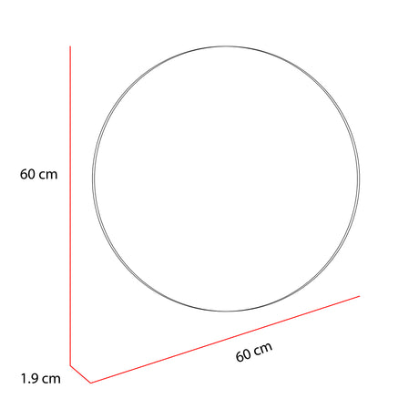 Espejo de Baño Salerno Plateado 60x60cm Redondo con Biselado - Espejos de Baño | Bylmo
